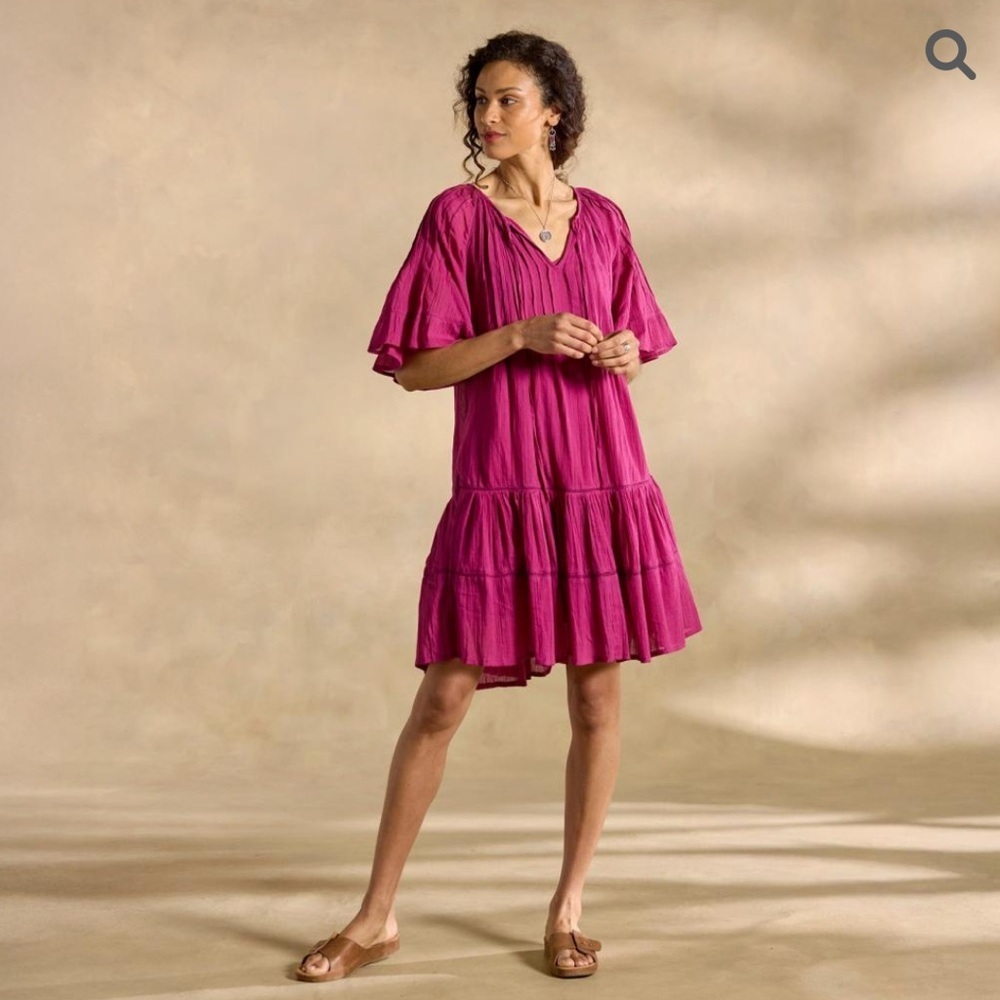 Sundance Living Aisha Dress fushia pink Flowy boho